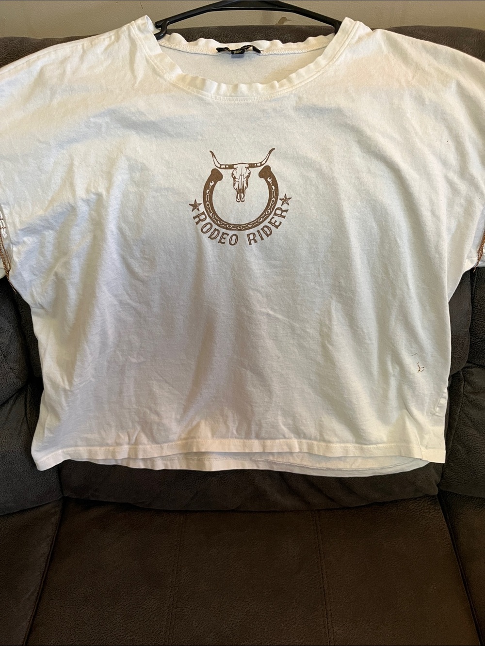 Rodeo Rider White Graphic Crop Top - Women's Casual Tee